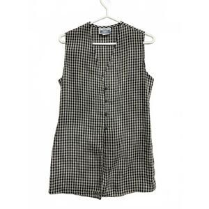 Vintage Y2K Evidence Black and White Checkered Sleeveless Shirt Size Small